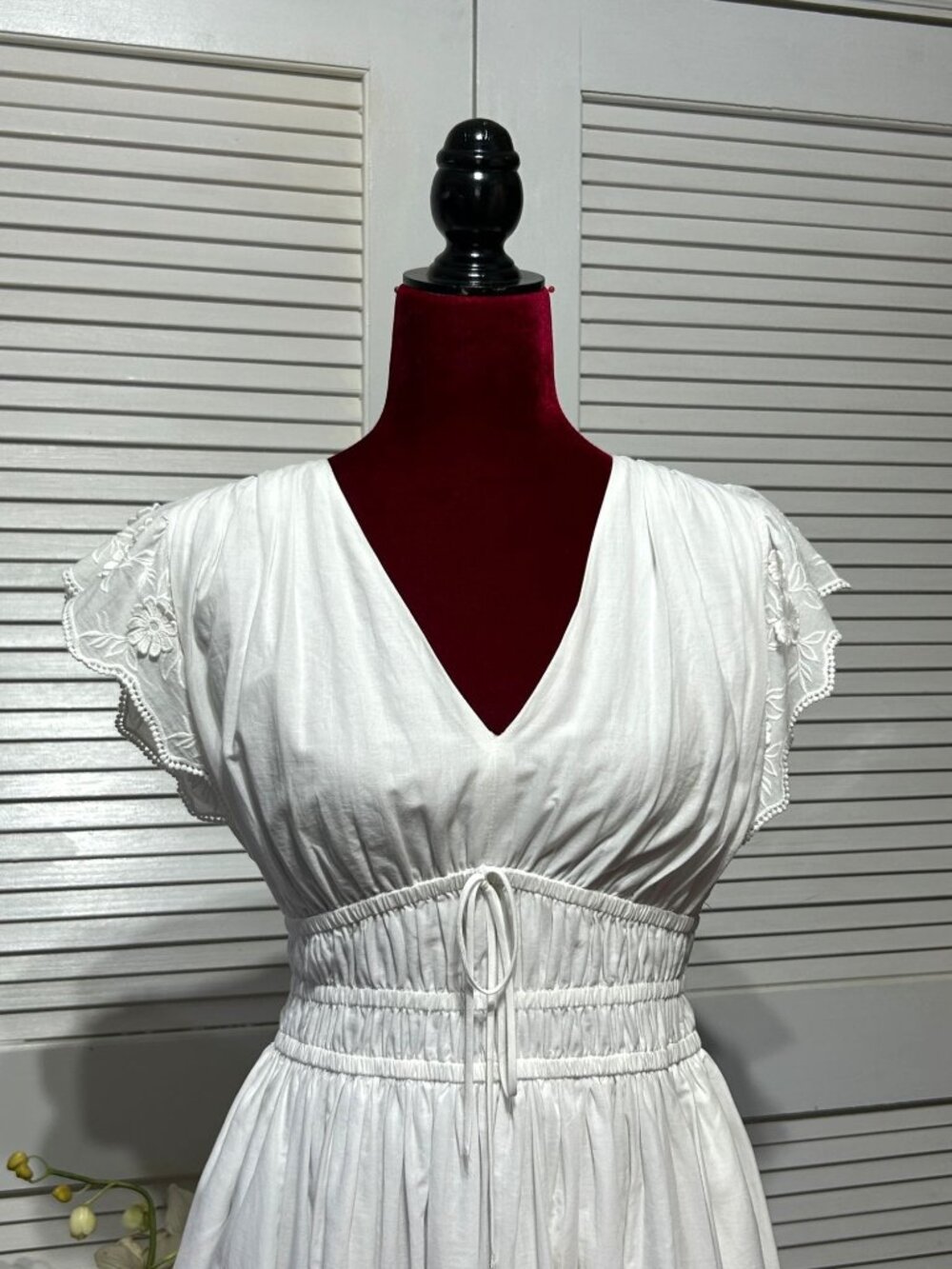 Current Air Los Angeles Women White Cotton Leia Embroidered Midi Dress Sz S 3580 - Picture 9 of 15